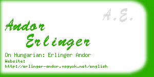 andor erlinger business card